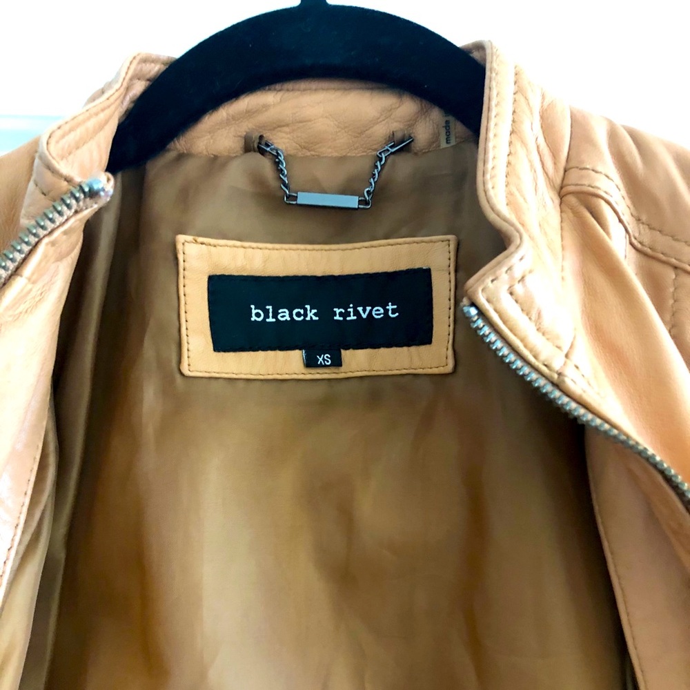 Black Rivet Leather Jacket - Picture 4 of 5